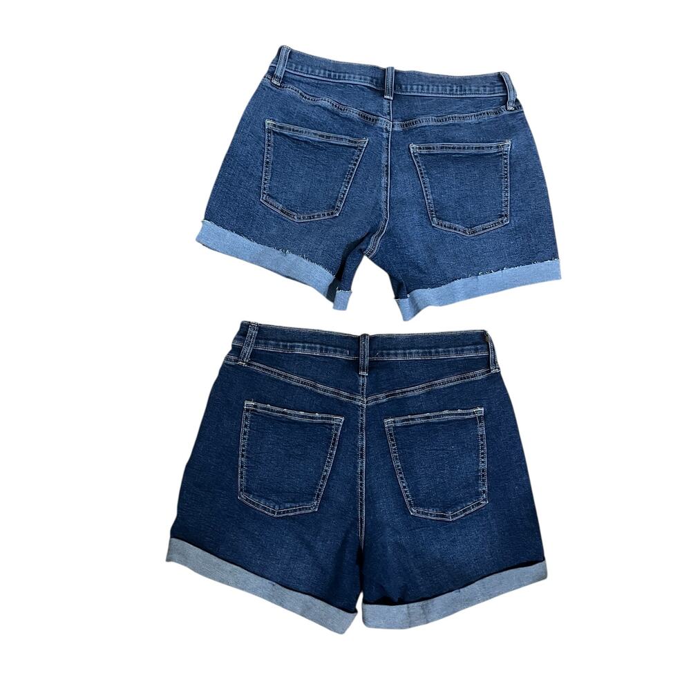 Lot of 2 NWT Sonoma Mid Rise Cuffed Denim Shorts Womens Size 6 Dark Medium Washh - Picture 2 of 10